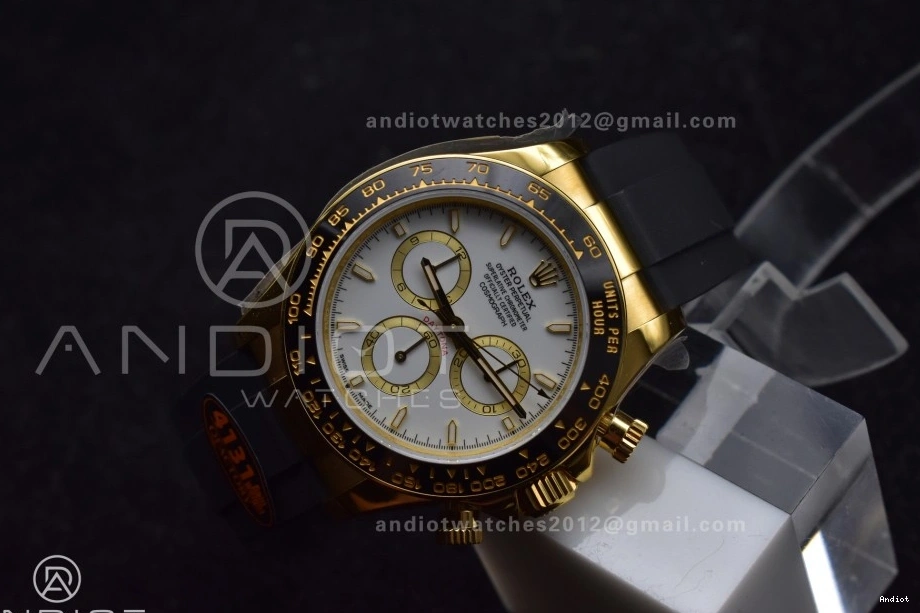 Dial SH4131 on Oysterflex 126518 Edition V6 Best (Weighted) White QF Strap 1:1 Daytona 0214